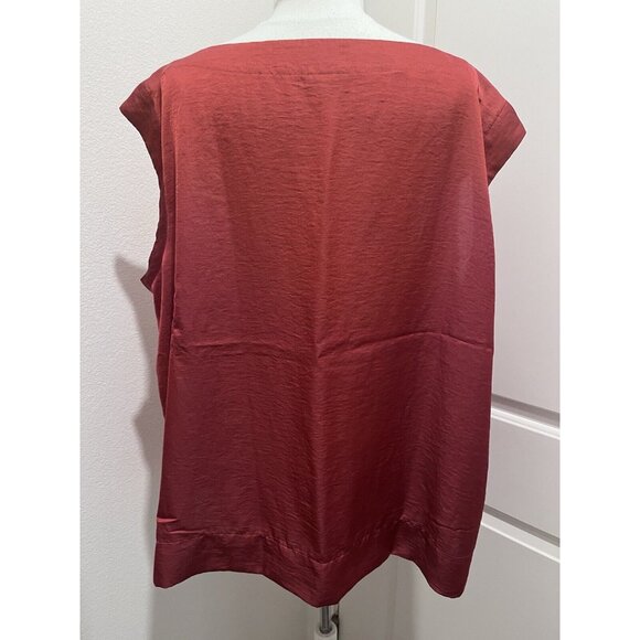 Talbots Woman 2X Silky Boatneck Shell Tank Top Sleeveless Rust New Pullover - Picture 4 of 6